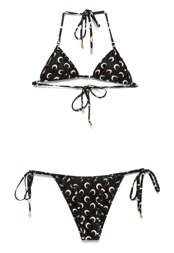 Marine Serre bikini med måntryck - Svart