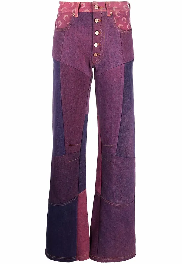 Marine Serre jeans med lappdesign - Blå