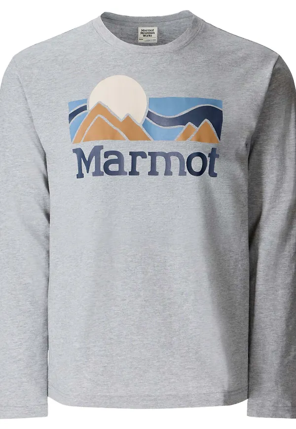 Marmot Men's Coastal Tee Ls Grey Heather