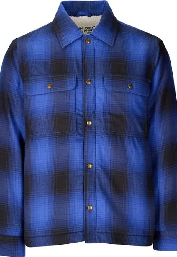 Marmot Men's Ridgefield Sherpa Flannel Shirt Jacket Oxide Blue