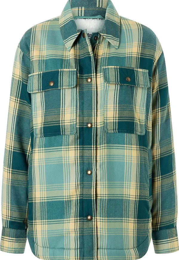 Marmot Women's Ridgefield Sherpa Lined Flannel Jacket Blue Agave