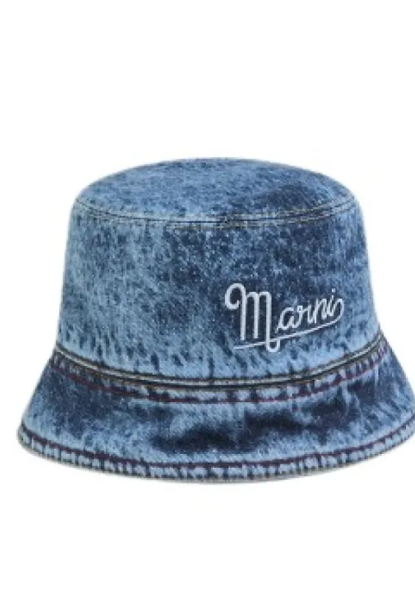 Marni, Accessoarer, Dam, M, Bomull, Blå Hatt