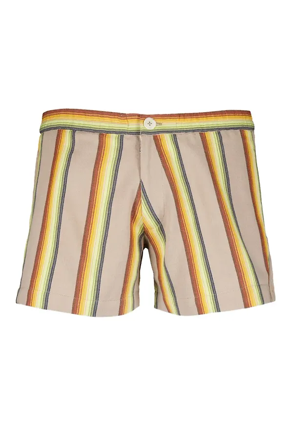 Marrakshi Life randiga bomullsshorts - Neutral
