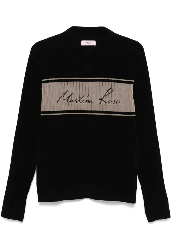 Martine Rose chenille v-ringad tröja - Svart