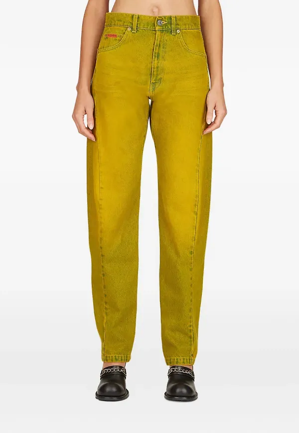 Martine Rose jeans med sliten finish - Gul