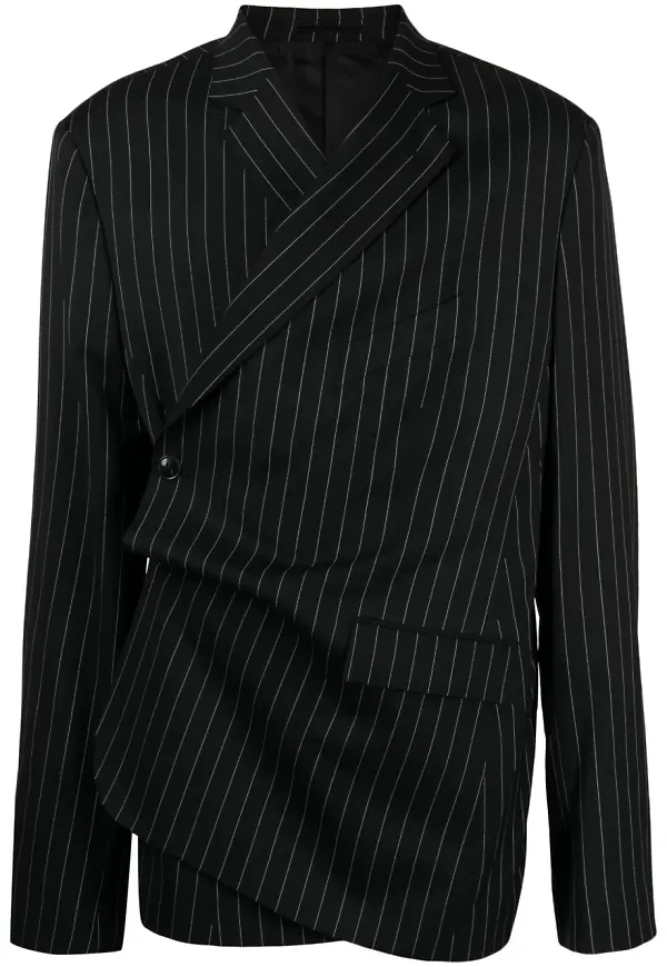 Martine Rose kritstrecksrandig blazer - Svart