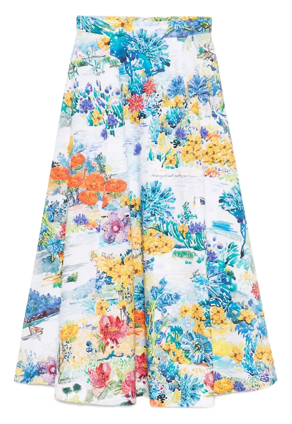 Mary Katrantzou blommig kjol - Vit