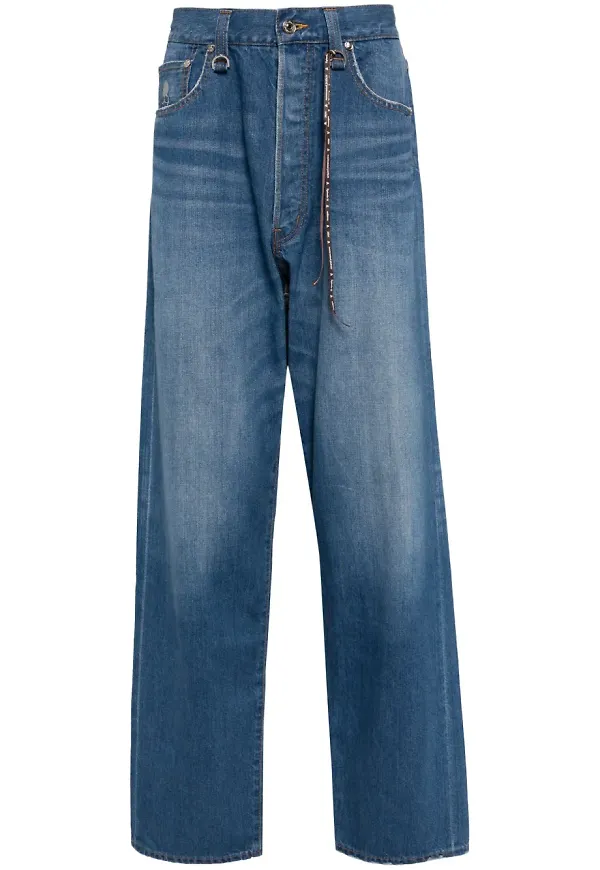 Mastermind Japan straight-jeans med dödskalle - Blå
