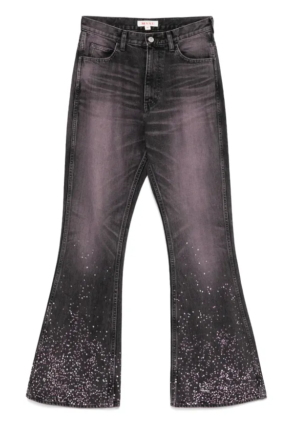 Masu Boy Stardust utsvängda jeans - Svart
