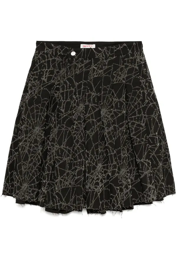 MASU Flocky Web plisserade shorts - Svart