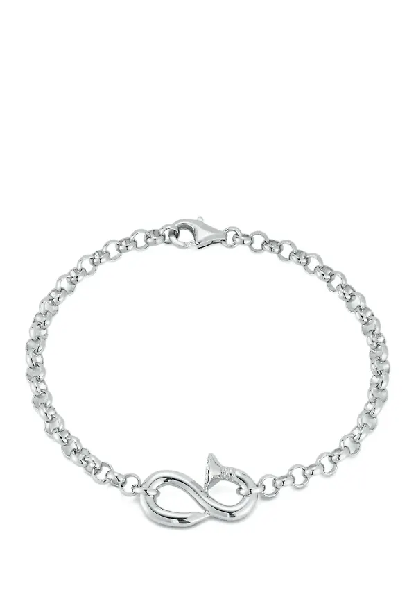 Mateo Bent Nail armband i sterlingsilver - Silverfärgad