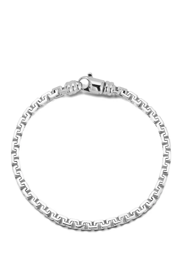 Mateo kedjearmband med fyrkantig sterlingsilver - Silverfärgad