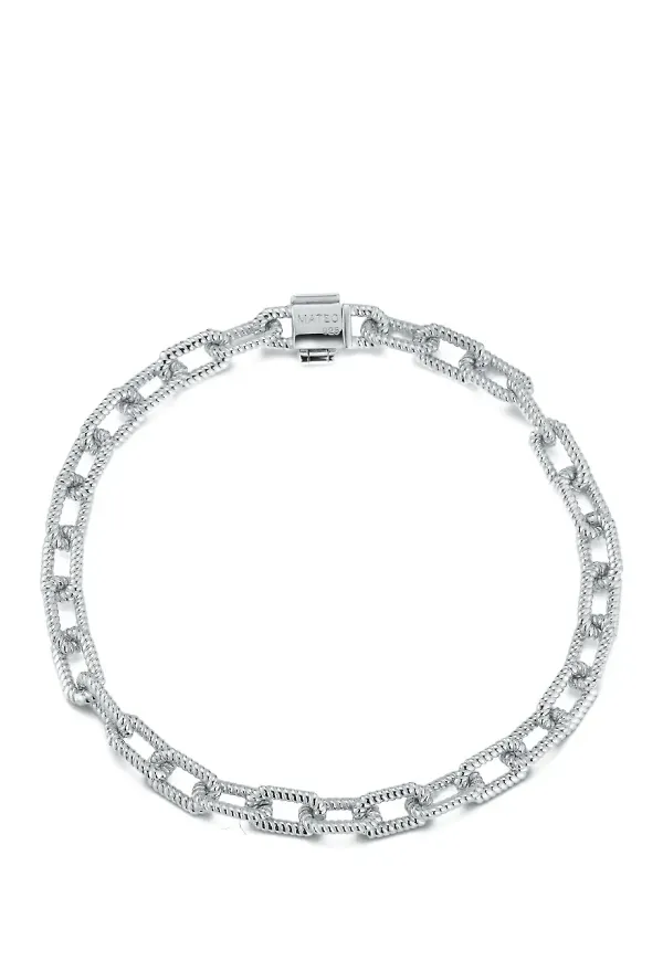 Mateo Lock Link armband i sterlingsilver - Silverfärgad