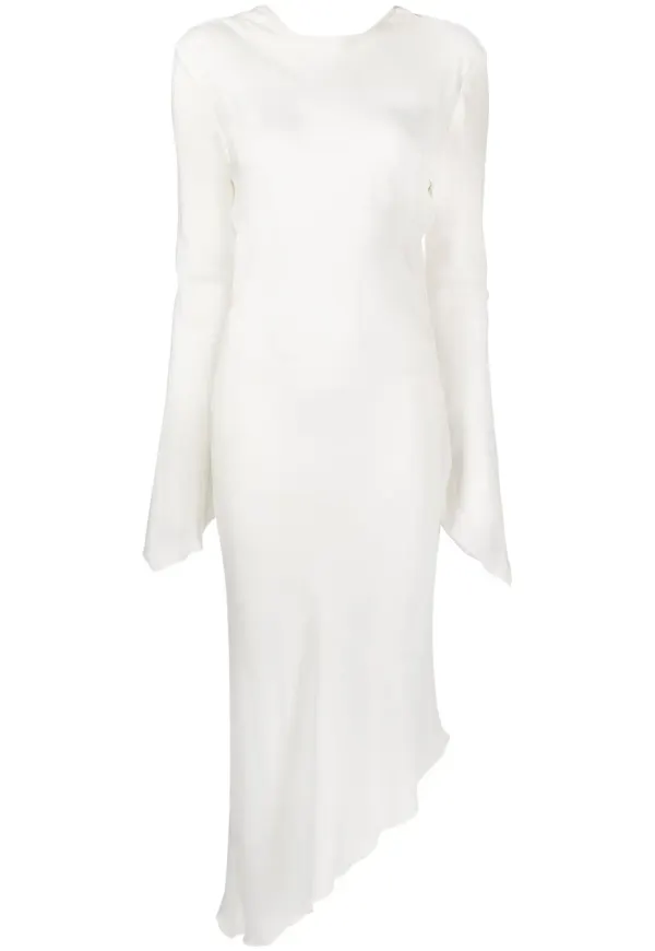 Materiel asymmetrisk klänning - Vit – Farfetch