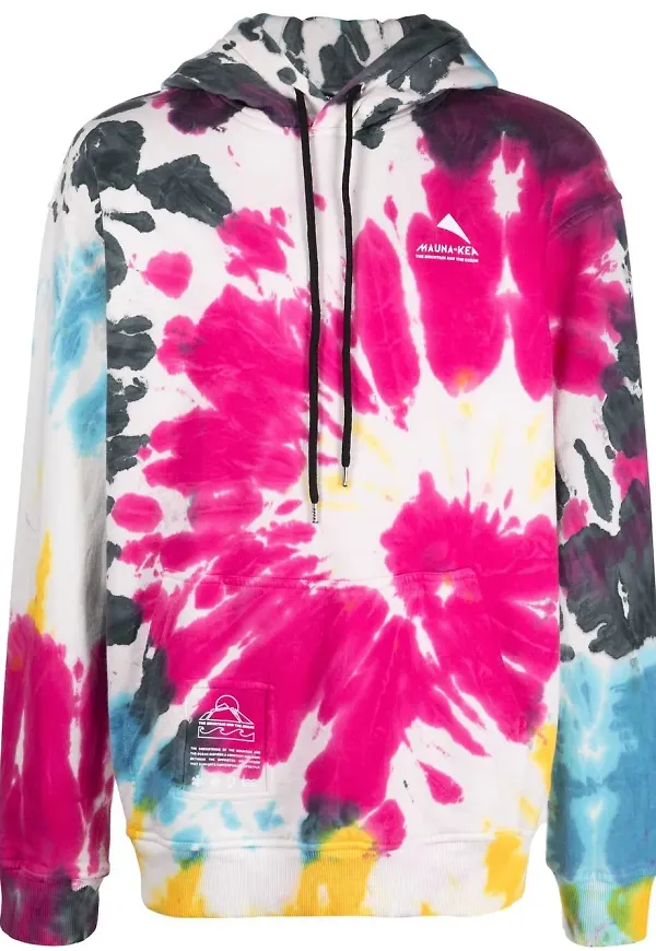 Mauna Kea batikmönstrad hoodie - Rosa