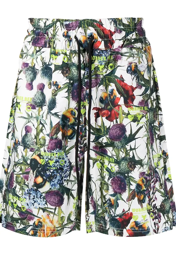 Mauna Kea blommiga mjukisshorts - Vit