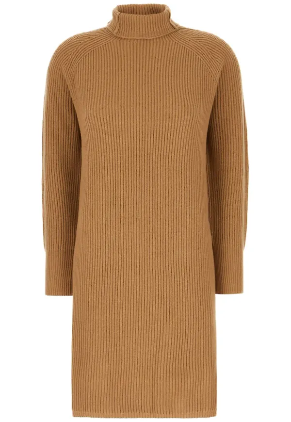 Max Mara Fisherman's ribbstickad midiklänning - Brun