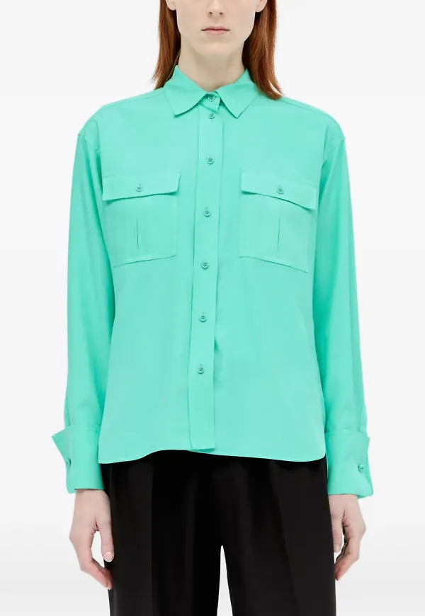 Max Mara skjorta med ficka - Grön