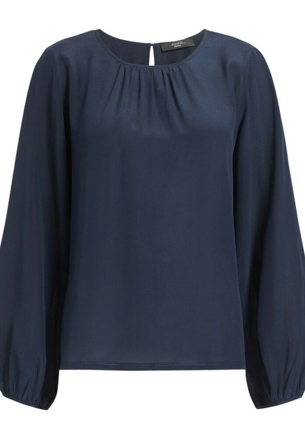 Max Mara Weekend Crepe De Chine Blouse Crepe climbing Blå, Dam