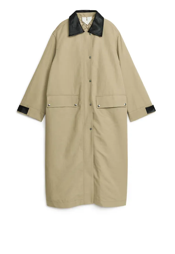 Maxi Linen-Cotton Coat - Beige