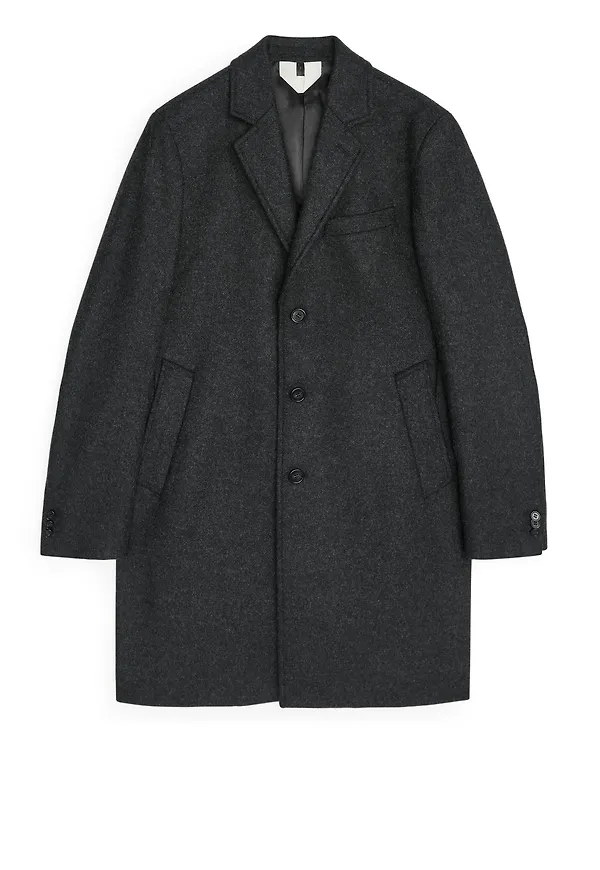 Melton Wool Topcoat - Grey