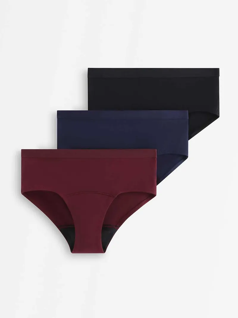 Menstrosa med hög absorption – teens hiphugger i 3-pack – Female Engineering