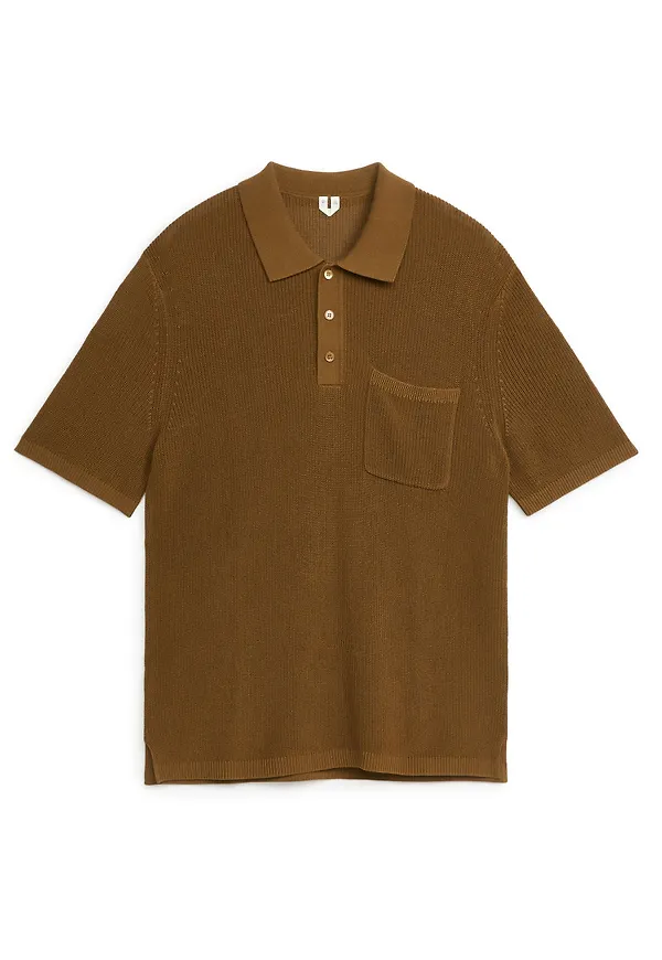 Mercerised Cotton Polo Shirt - Beige
