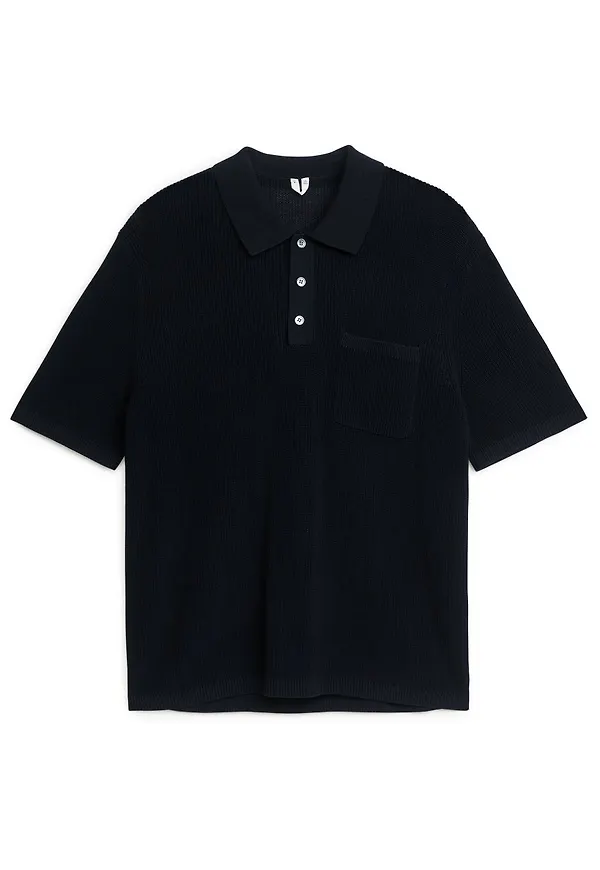 Mercerised Cotton Polo Shirt - Blue