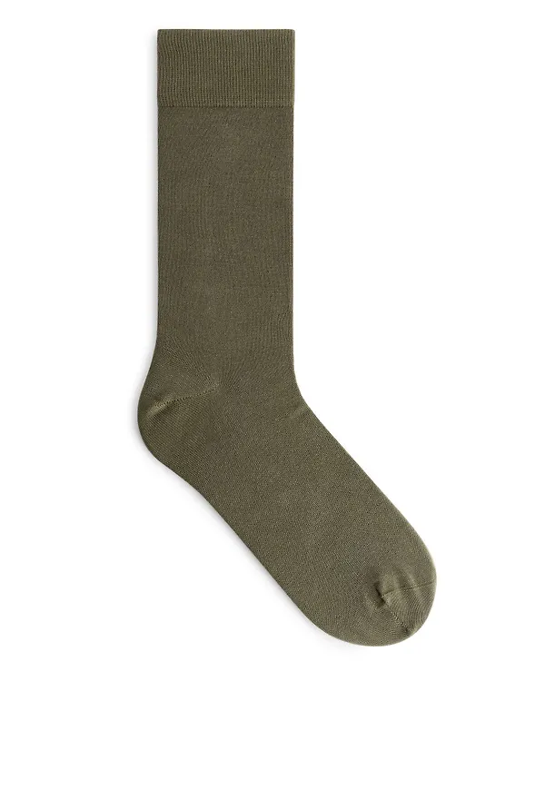 Mercerised Cotton Socks - Beige