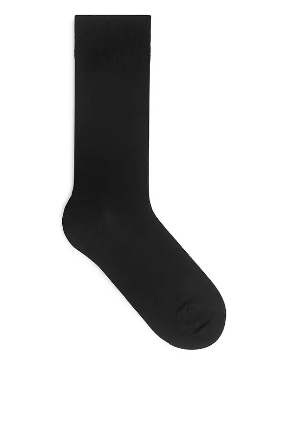 Mercerised Cotton Socks - Black