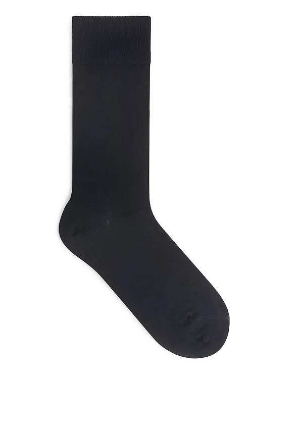 Mercerised Cotton Socks - Blue