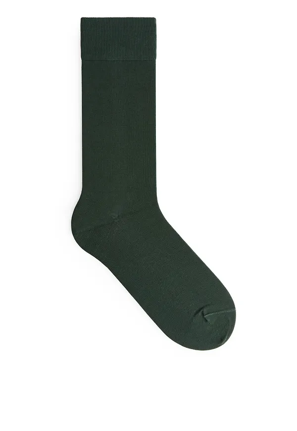 Mercerised Cotton Socks - Green