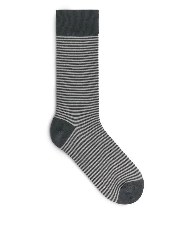Mercerised Cotton Socks - Grey