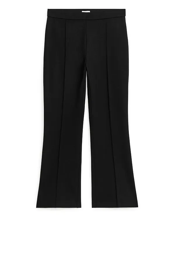 Merino Blend Jersey Trousers - Black