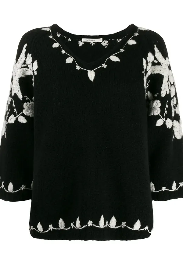 Mes Demoiselles jumpsuit med brodyr - Svart