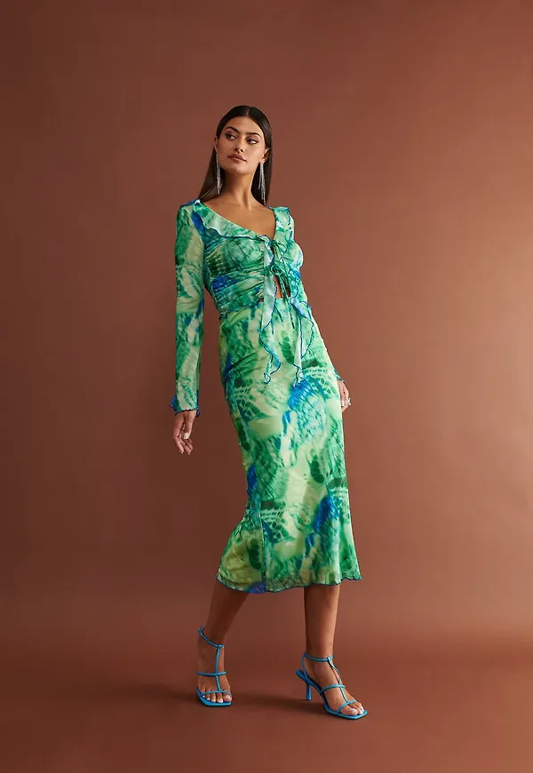Mesh midaxi skirt
