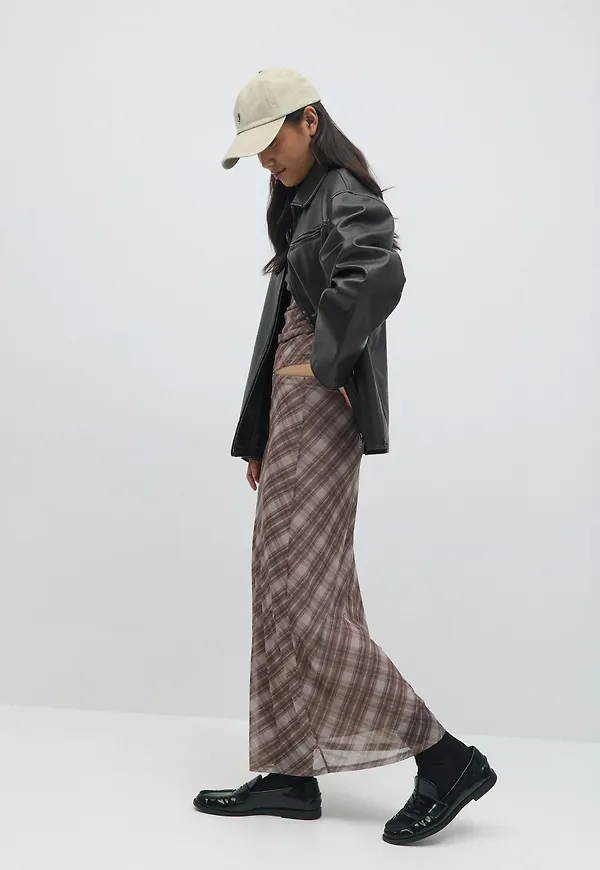 Gina Tricot - Mesh skirt - långkjolar - Brun - XS - Dam