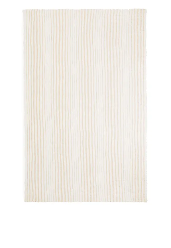 Metallic-Striped Sarong - White