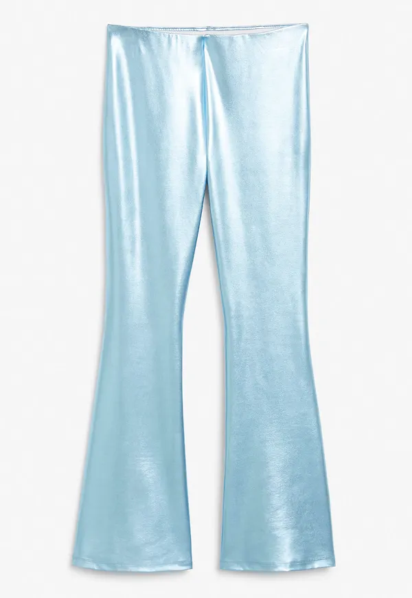 Metallic flared trousers - Blue