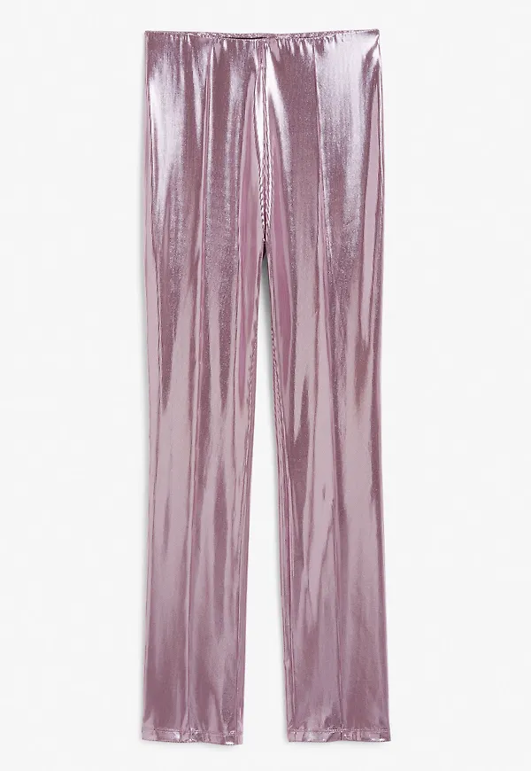 Metallic flared trousers - Purple