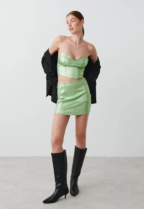 Metallic mini skirt