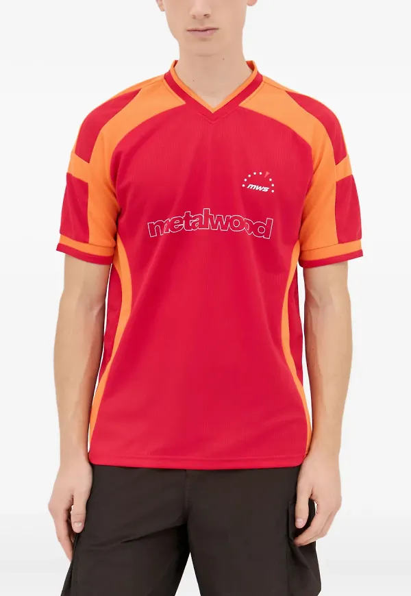 Metalwood Studio t-shirt med panel - Röd