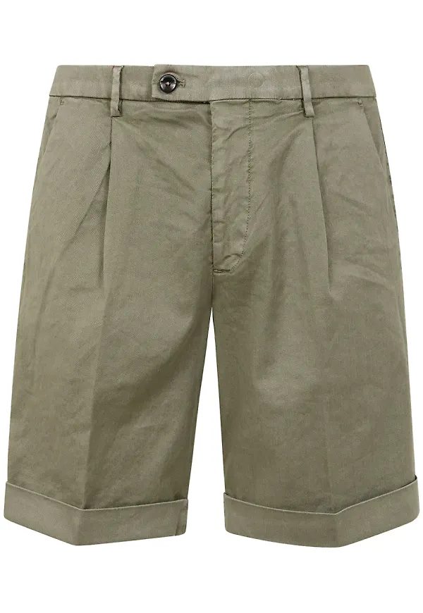 michael coal plisserade bomullsshorts - Grön