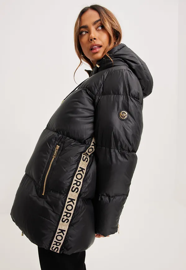 Michael Kors - Dunjackor - Logo Lurex Tape Puffer - Jackor - Down jackets