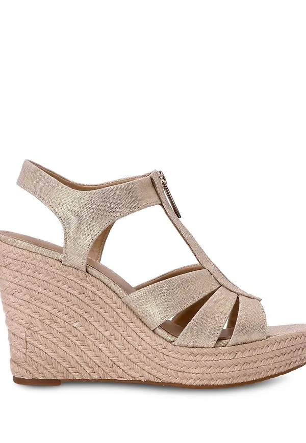 Michael Kors Berkley sandaler med kilklack och dragkedja - Rosa