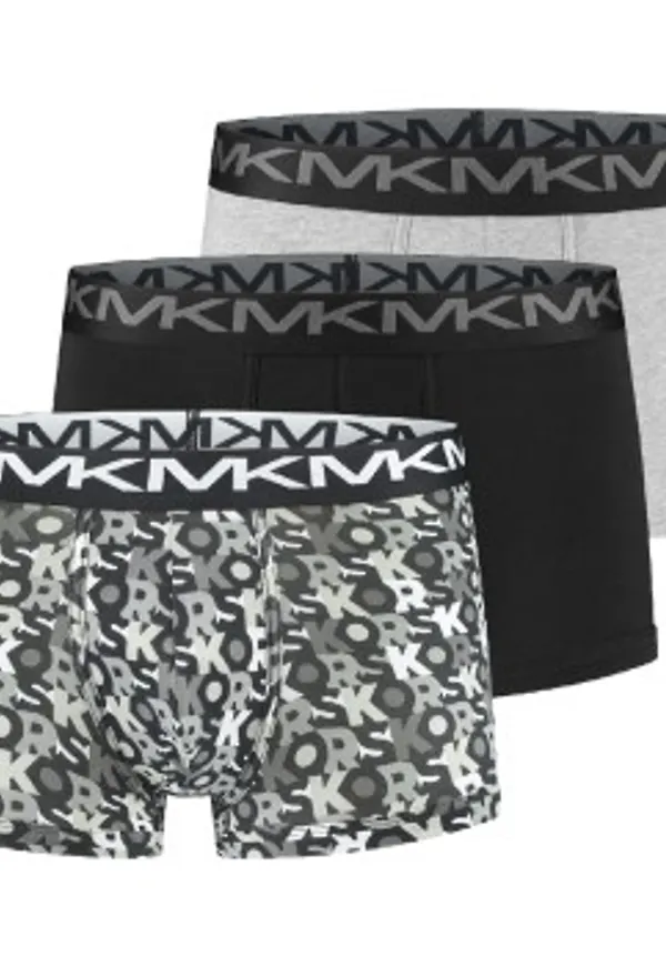 Michael Kors Kalsonger 3P Stretch Factor Trunks Svart/Vit bomull Small Herr