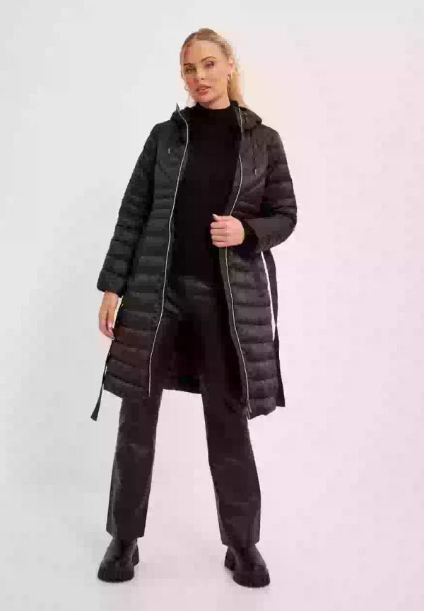 Michael Kors Long Fitted Puffer Puffer jackets Black