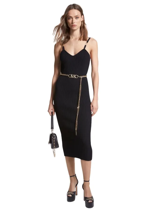 Michael Kors Midi klänningar Svart, Dam
