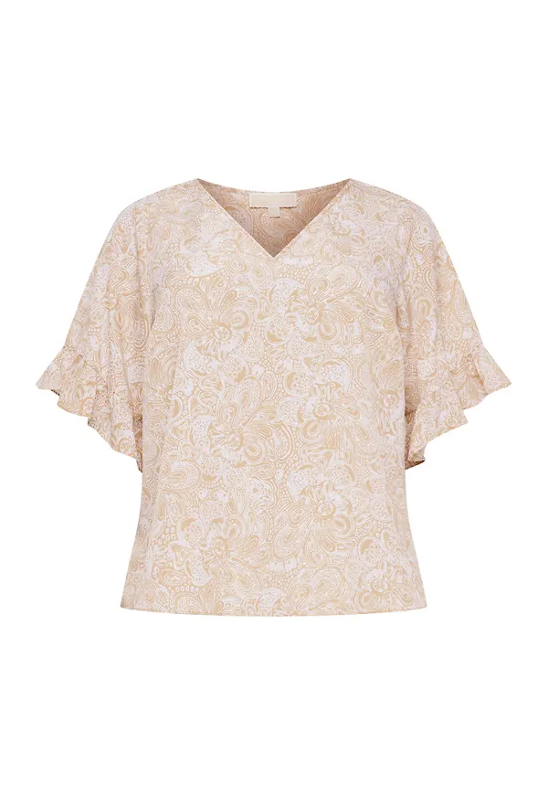 Michael Kors Plus Blus aprikos / vit