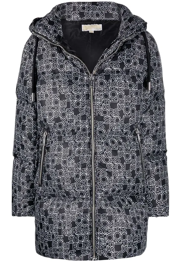 Michael Kors puffrock med monogram - Svart